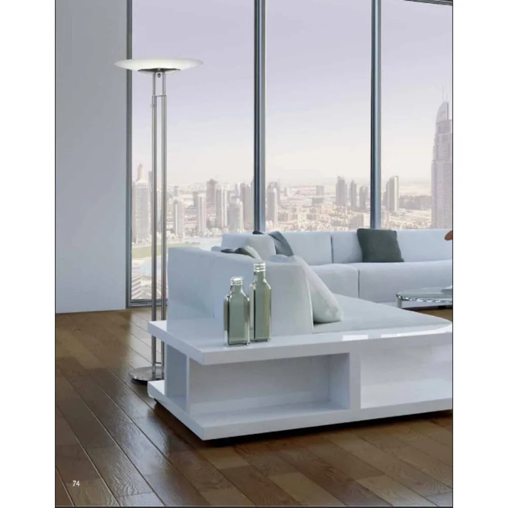 Dubai LED Torchiere Lamp in Satin Nickel