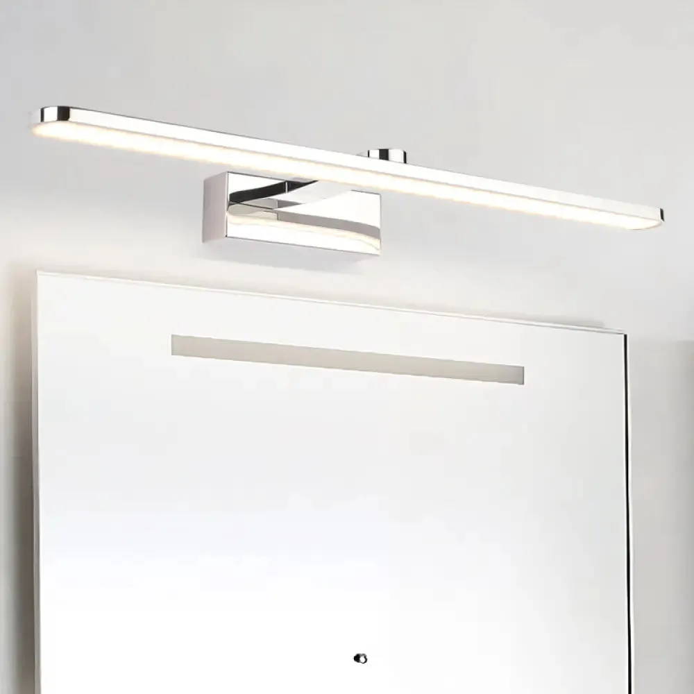 Elongated Acrylic Vanity Lighting 16"/17"/23" LED Wall Light Sconce for Bathroom – White Finish, Warm/White Light