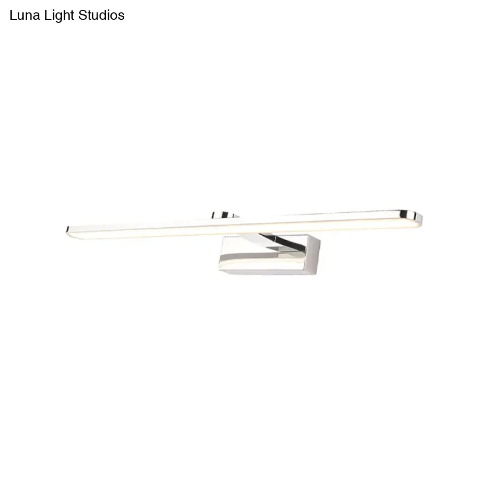 Elongated Acrylic Vanity Lighting 16"/17"/23" LED Wall Light Sconce for Bathroom – White Finish, Warm/White Light