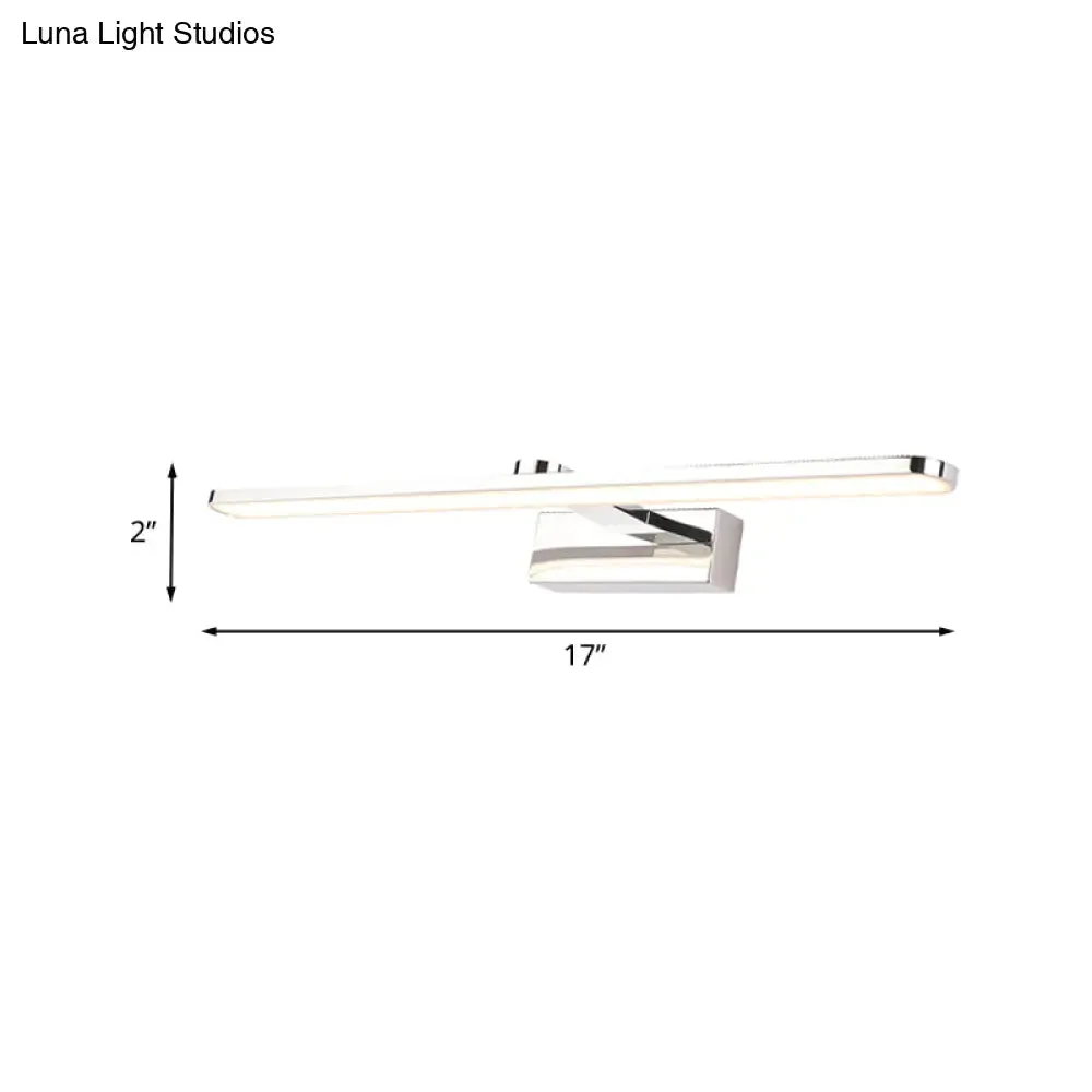 Elongated Acrylic Vanity Lighting 16"/17"/23" LED Wall Light Sconce for Bathroom – White Finish, Warm/White Light