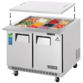 Everest EOTPS2 Open Top Prep Table 12 Pans 10 cu.ft.