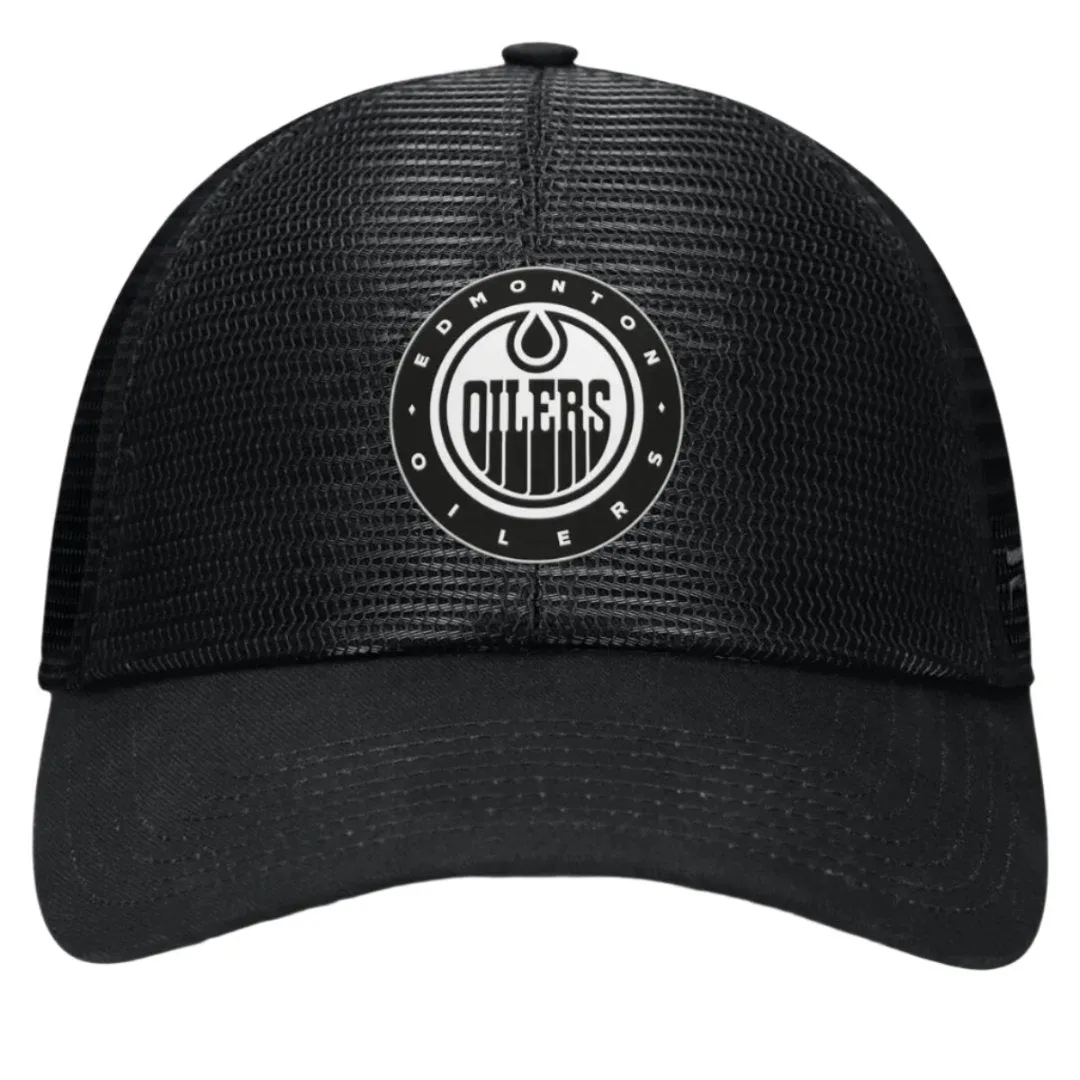 Fanatics Men's NHL Edmonton Oilers 2024 Sin Bin Black Mesh Adjustable Cap