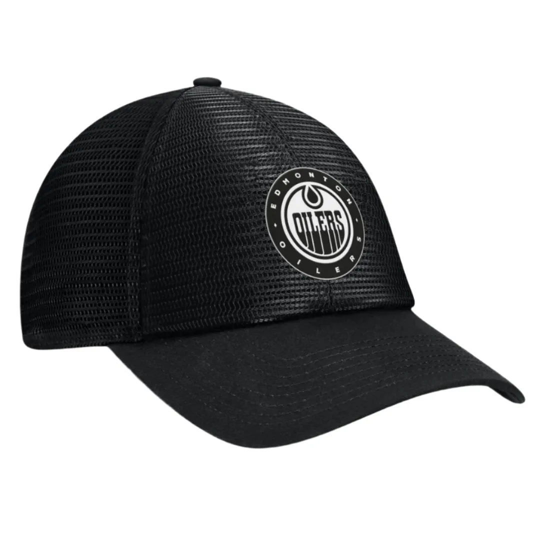 Fanatics Men's NHL Edmonton Oilers 2024 Sin Bin Black Mesh Adjustable Cap