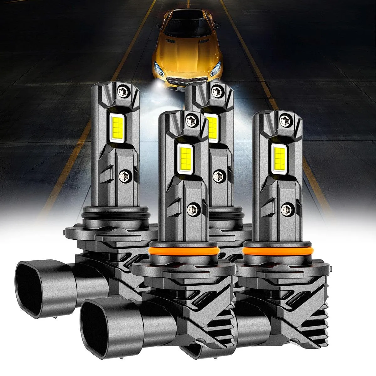 🆕Fanless & Wireless Q15 Series 18000LM 60W LED Headlight Bulbs/Fog Lights 6500K Cool White