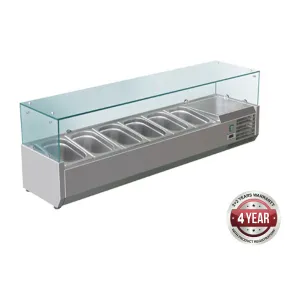 FED-X Flat Glass Salad Bench - XVRX1500/380