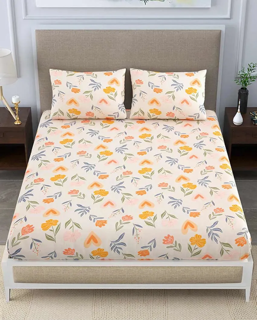 Fritillaria Floral Polycotton Flat Bedding Set | Double Size | 90 x 108 inches