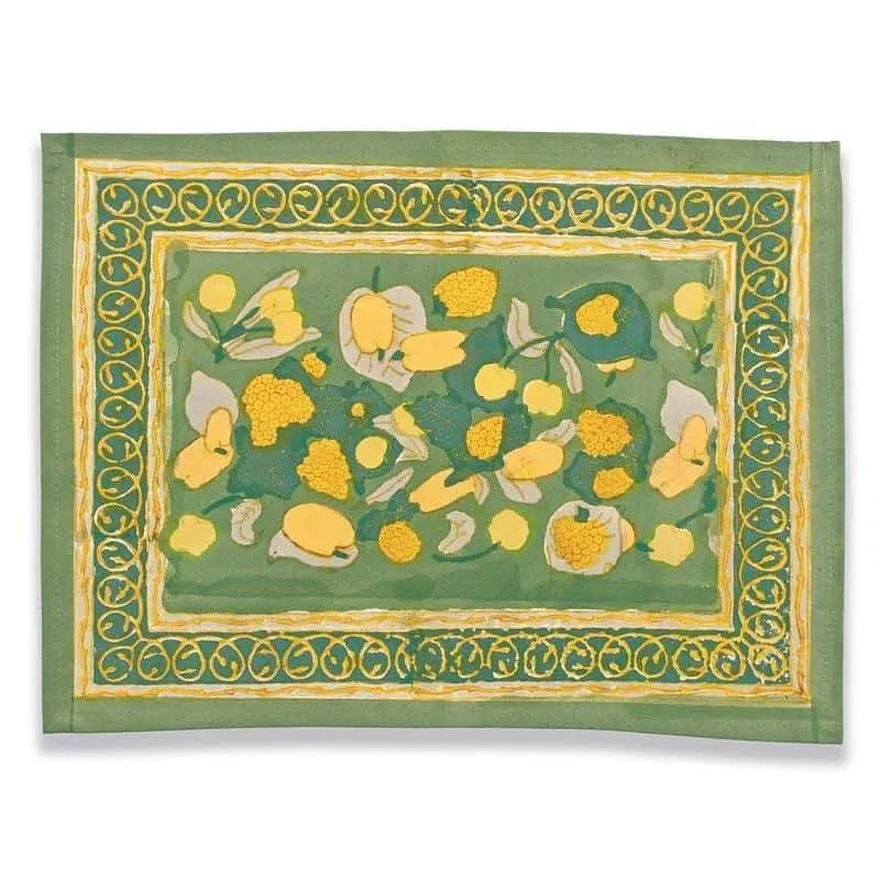 Fruit Placemats Yellow & Green, Set of 6