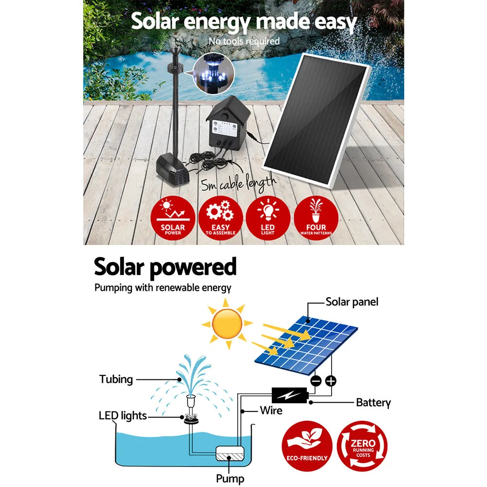 Gardeon Solar Pond Pump Pool Fountain Battery Garden Outdoor Submersible Kit 4FT