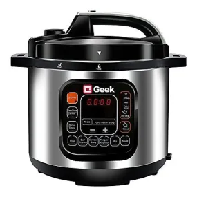 Geek Robocook Zeta 5 Litre Electric Pressure Cooker with Non Stick Pot, Black