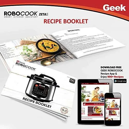 Geek Robocook Zeta 5 Litre Electric Pressure Cooker with Non Stick Pot, Black