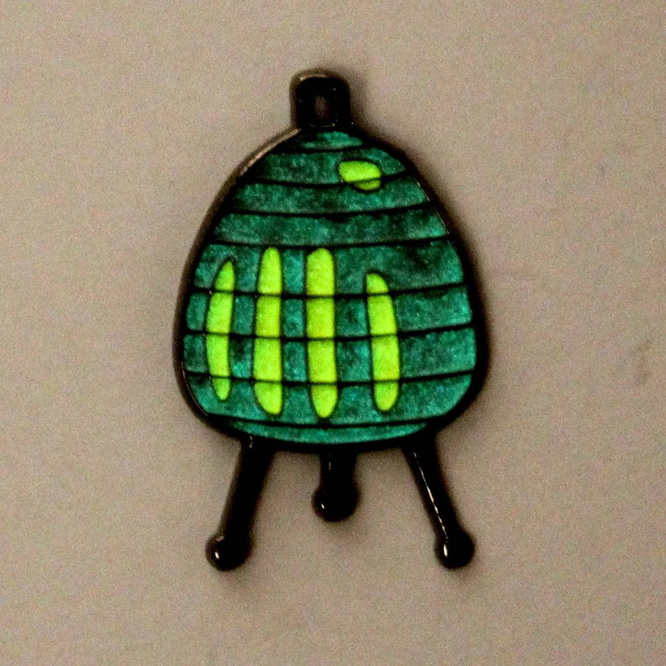 Giant Robot - Mid Century Japanese Table Lamp Enamel Pin (Glow-in-the-Dark)