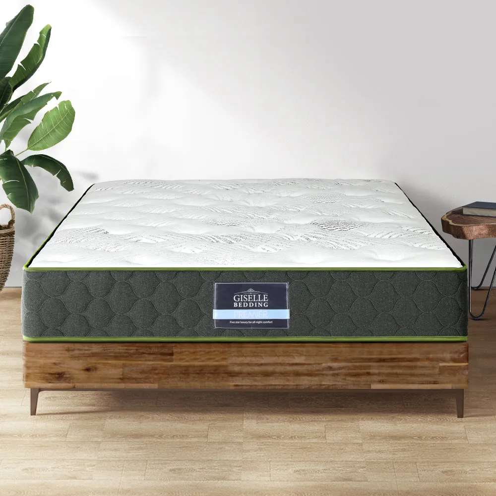 Giselle Bedding Mattress Green Tea Foam Pocket Spring 5-zone Medium Firm Double