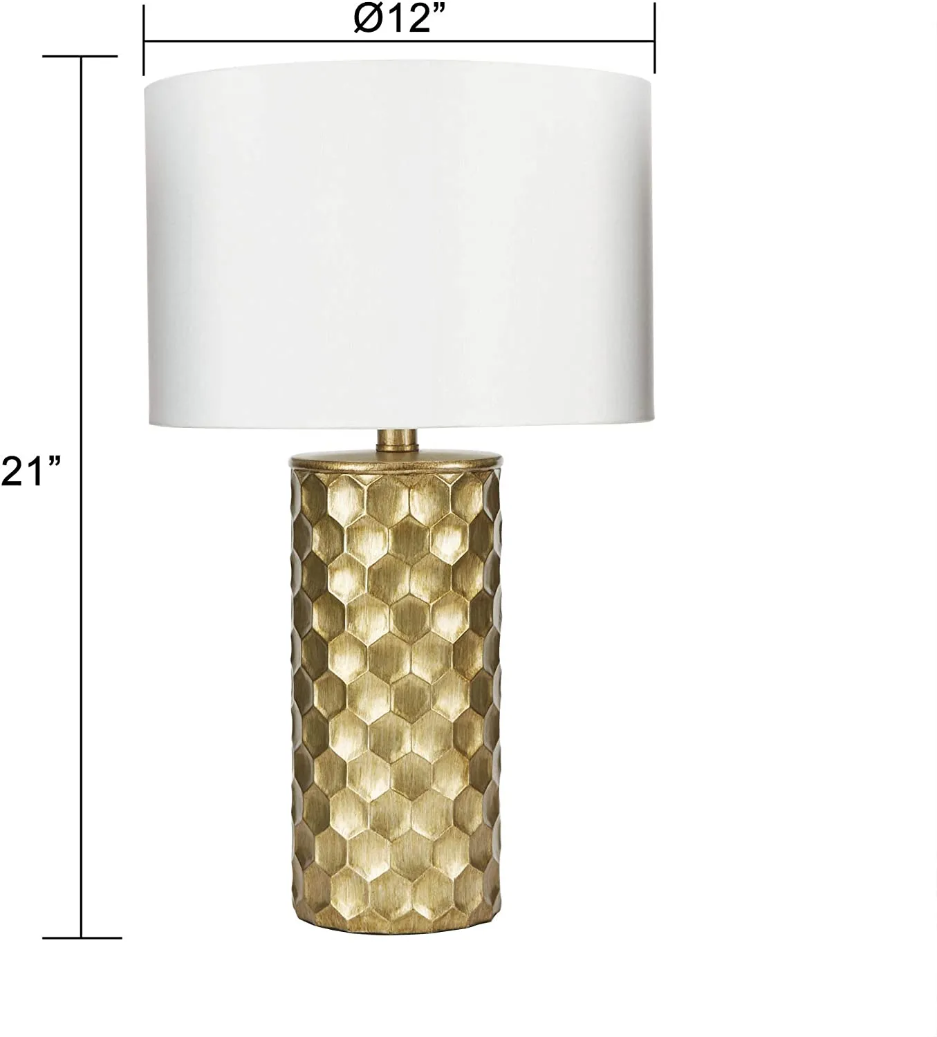 Gold Table Lamp with White Shade