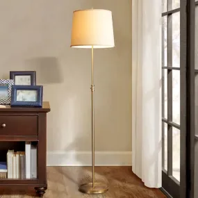 Gold Tapered Fabric Stand Up Lamp, Classic 1-Light Adjustable Floor Light for Living Room