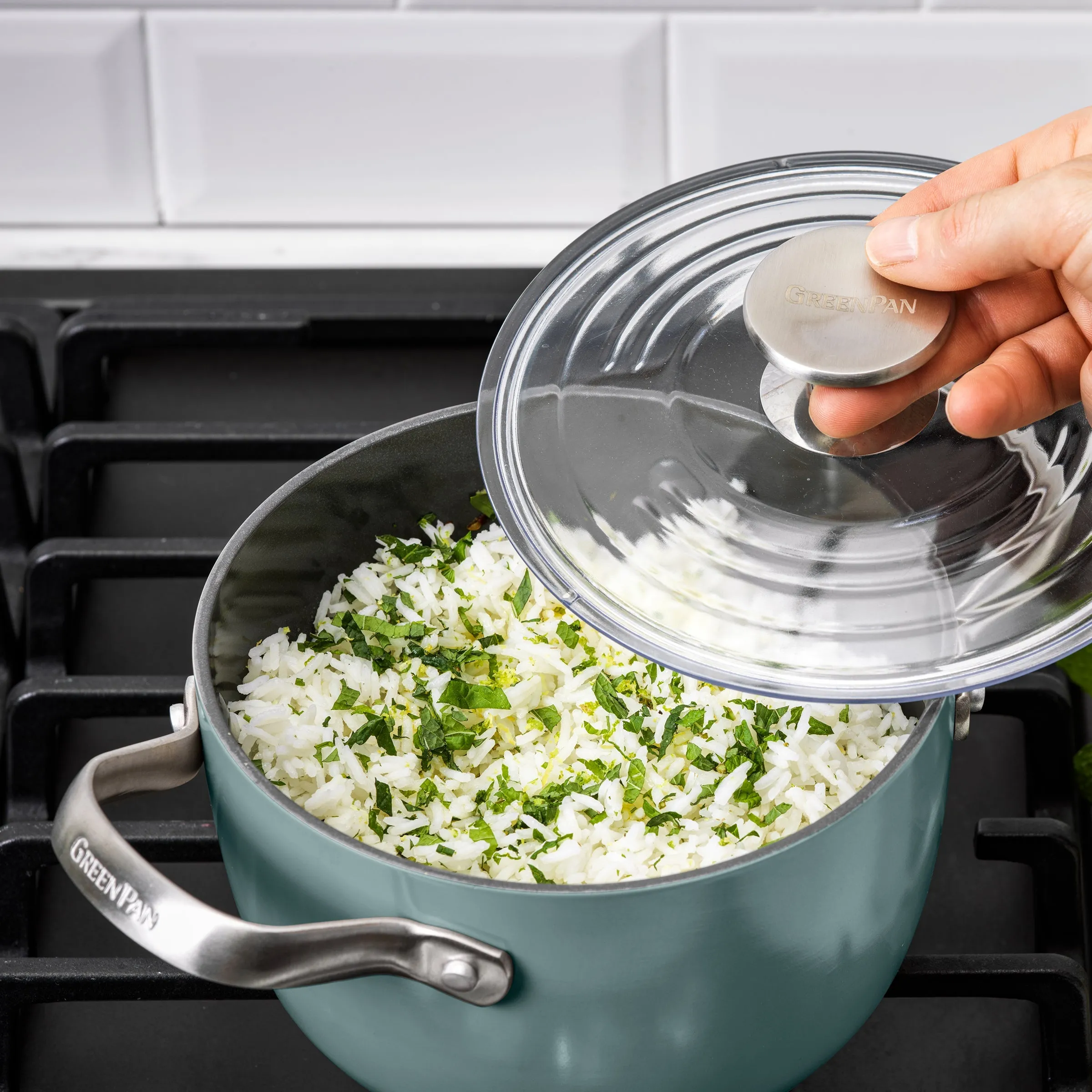 GreenPan 2-Quart Rice and Grains Cooker | Smoky Blue