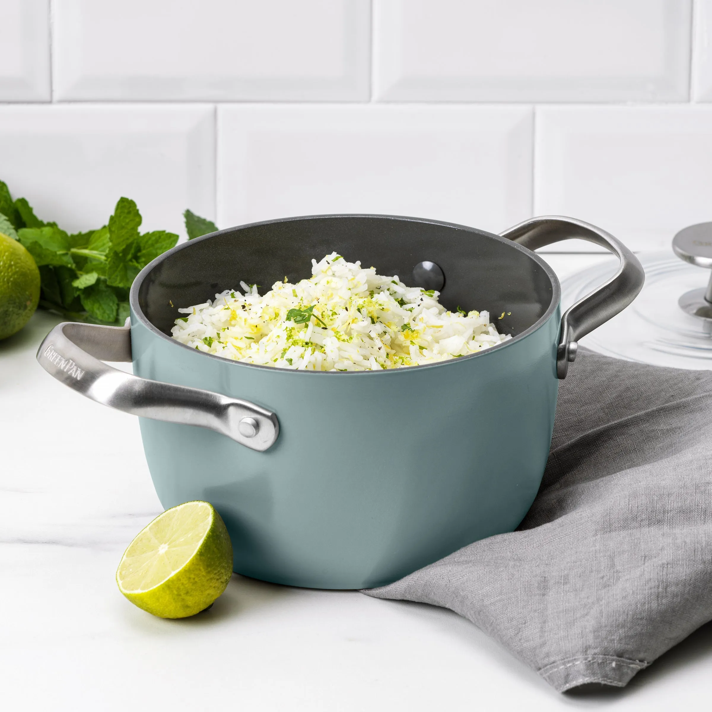 GreenPan 2-Quart Rice and Grains Cooker | Smoky Blue