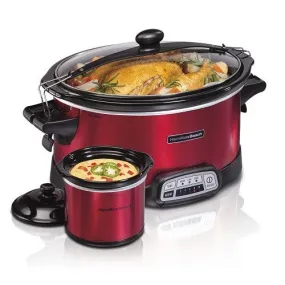 Hamilton Beach 33478 Stay or Go Programmable Slow Cooker with Party Party Dipper