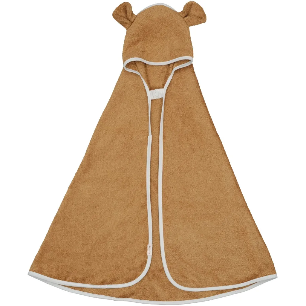 Hooded Baby Towel - Bear - Ochre