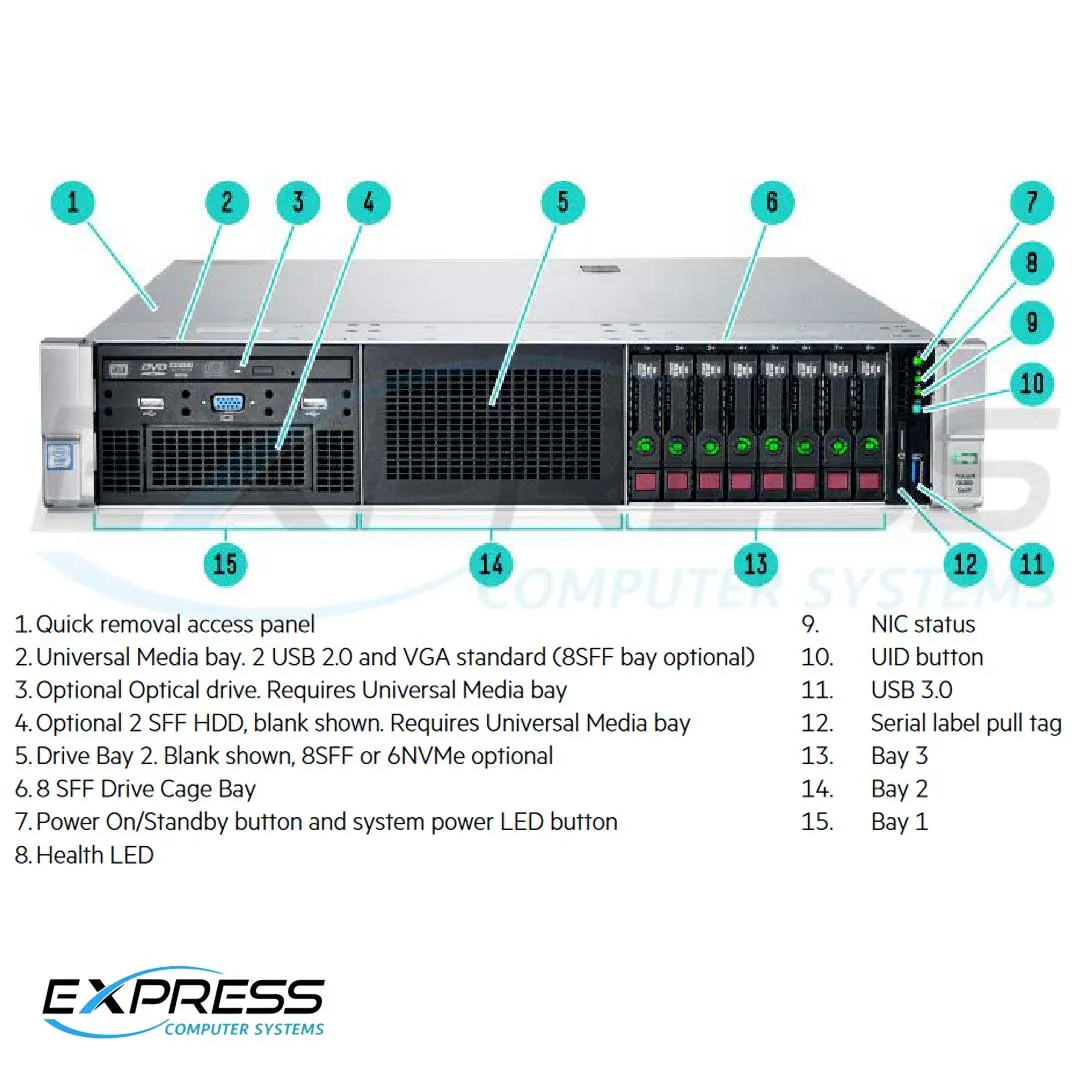 HPE ProLiant DL380 Gen9 E5-2620v3 1P 16GB-R P440ar 8 SFF 500W PS Server/S-Buy | 800073-S01