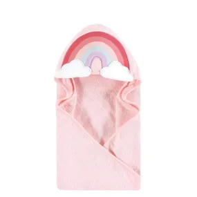 Hudson Baby Cotton Animal Face Hooded Towel, Rainbow