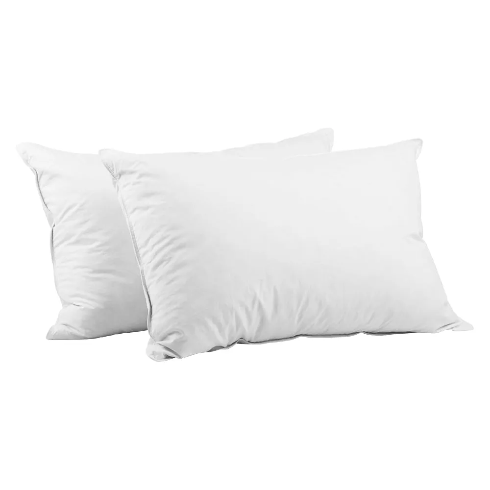 Hypo-Allergenic Goose Feather Down Pillows Twin Pack - Giselle Bedding