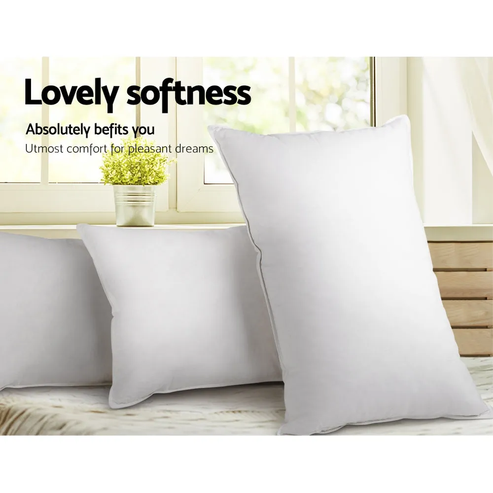 Hypo-Allergenic Goose Feather Down Pillows Twin Pack - Giselle Bedding