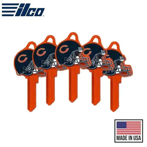 Ilco - NFL TeamKeys - Helmet Edition - Key Blank - Chicago Bears - KW1 (5 Pack)