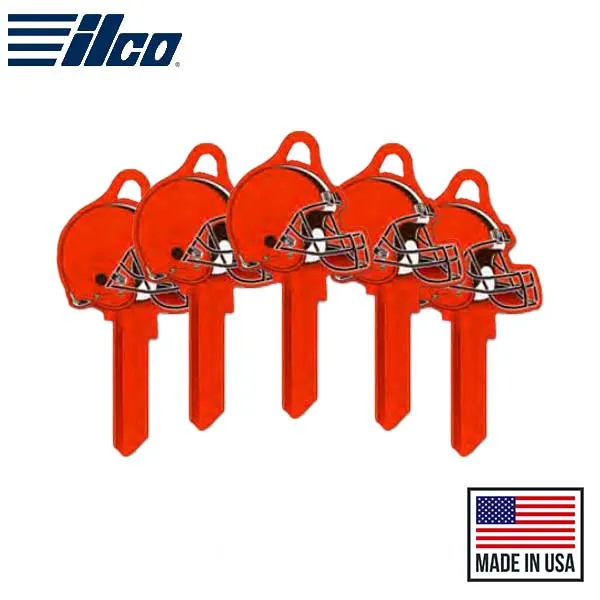 Ilco - NFL TeamKeys - Helmet Edition - Key Blank - Cleveland Browns - KW1 (5 Pack)