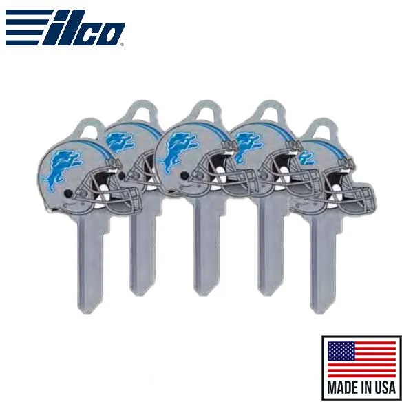 Ilco - NFL TeamKeys - Helmet Edition - Key Blank - Detroit Lions - SC1 (5 Pack)