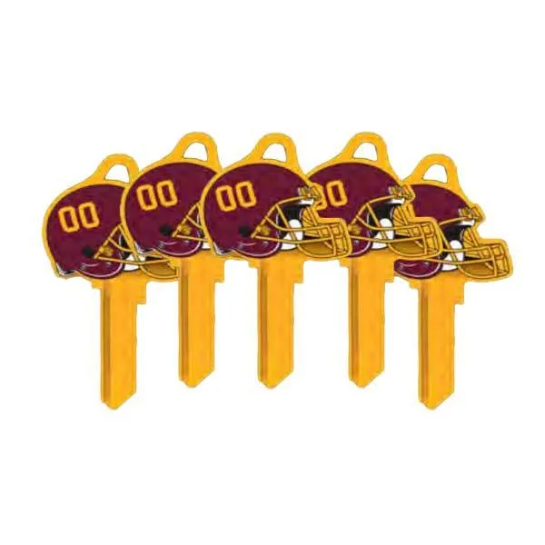 Ilco - NFL TeamKeys - Helmet Edition - Key Blank - Washington Football Team - SC1 (5 Pack)