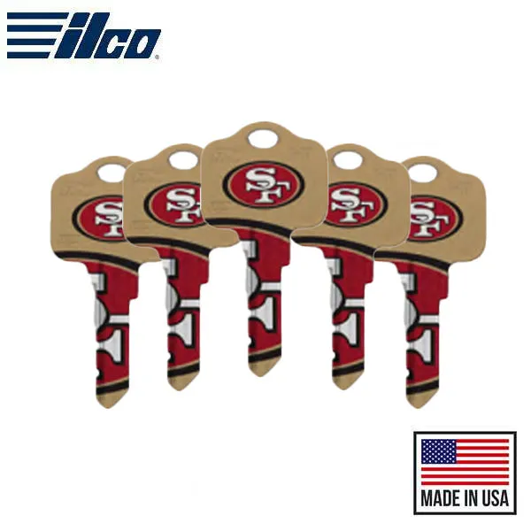 Ilco - NFL TeamKeys - Key Blank - San Francisco 49ers - SC1 (5 Pack)