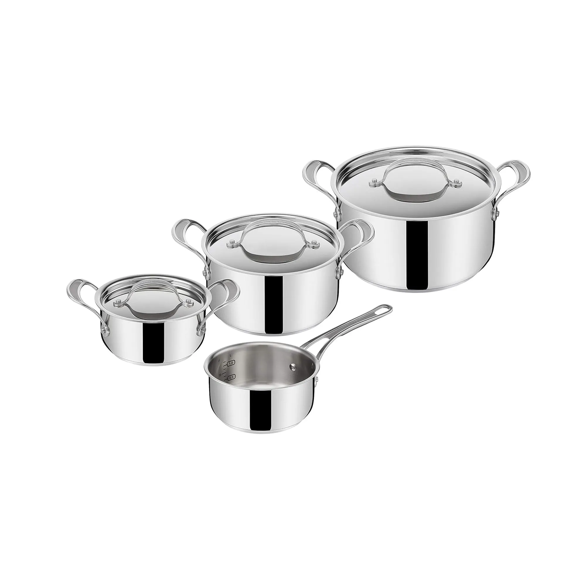 Jamie Oliver Cook's Classic 7 Piece Saucepan Set Silver