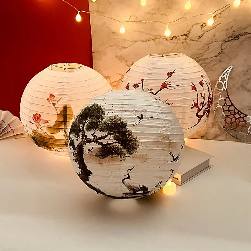 Japanese Round Paper LED Lanterns