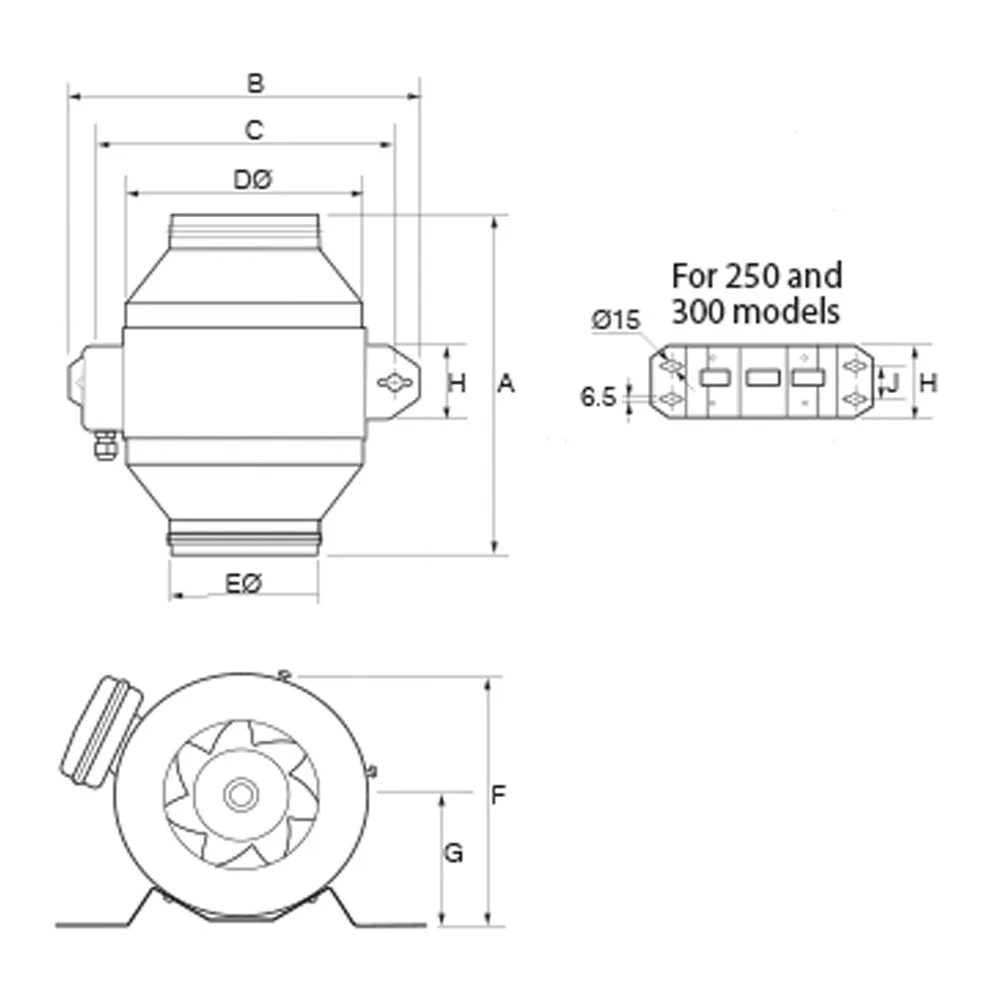 Jetline EcoWatt  in-Line Duct Mounted Fan in 6 Sizes