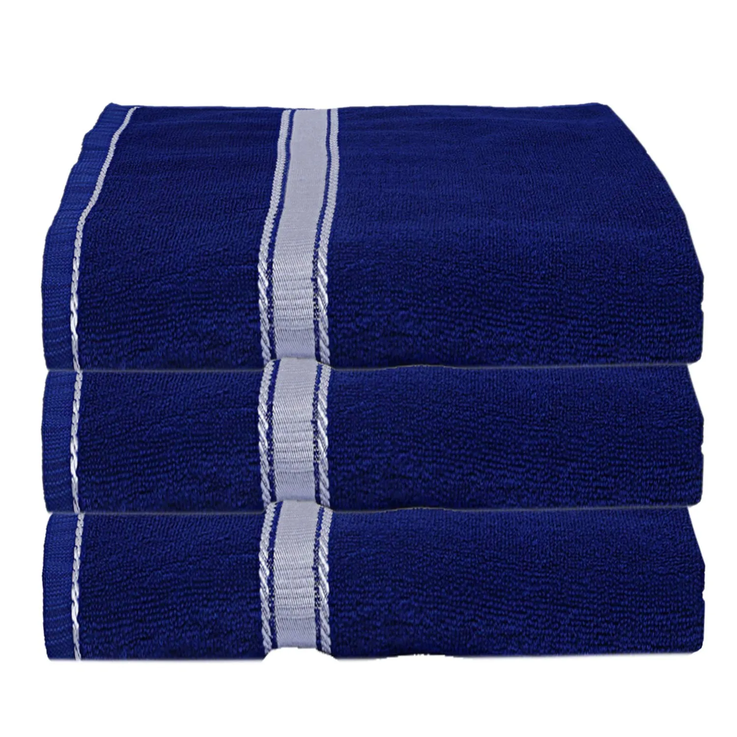 Kuber Industries Polyster 3 Pieces Full Size Bath Towel 30" x 60"(Blue)