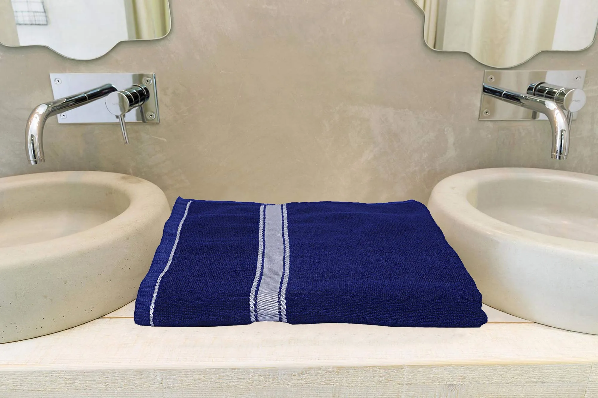 Kuber Industries Polyster 3 Pieces Full Size Bath Towel 30" x 60"(Blue)