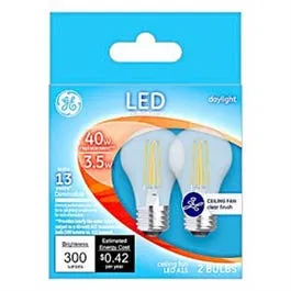 LED Ceilng Fan Light Bulbs, Daylight, Clear, 300 Lumens, 3.5-Watts, 2-Pk.