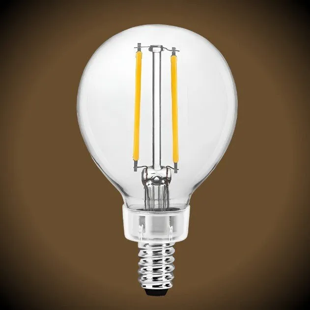 LED Filament Bulb - G16.5 Globe - 2 Watt - 2700K - Clear - Dimmable