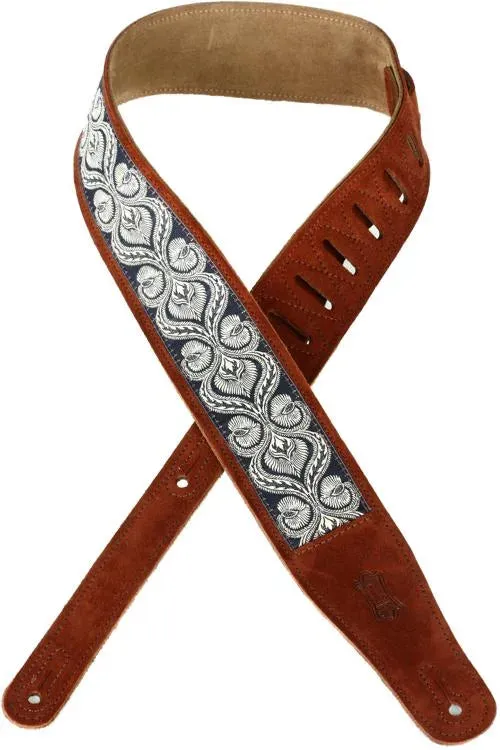 Levy's MSJ26 Suede Guitar Strap - 2.5" (Rust)