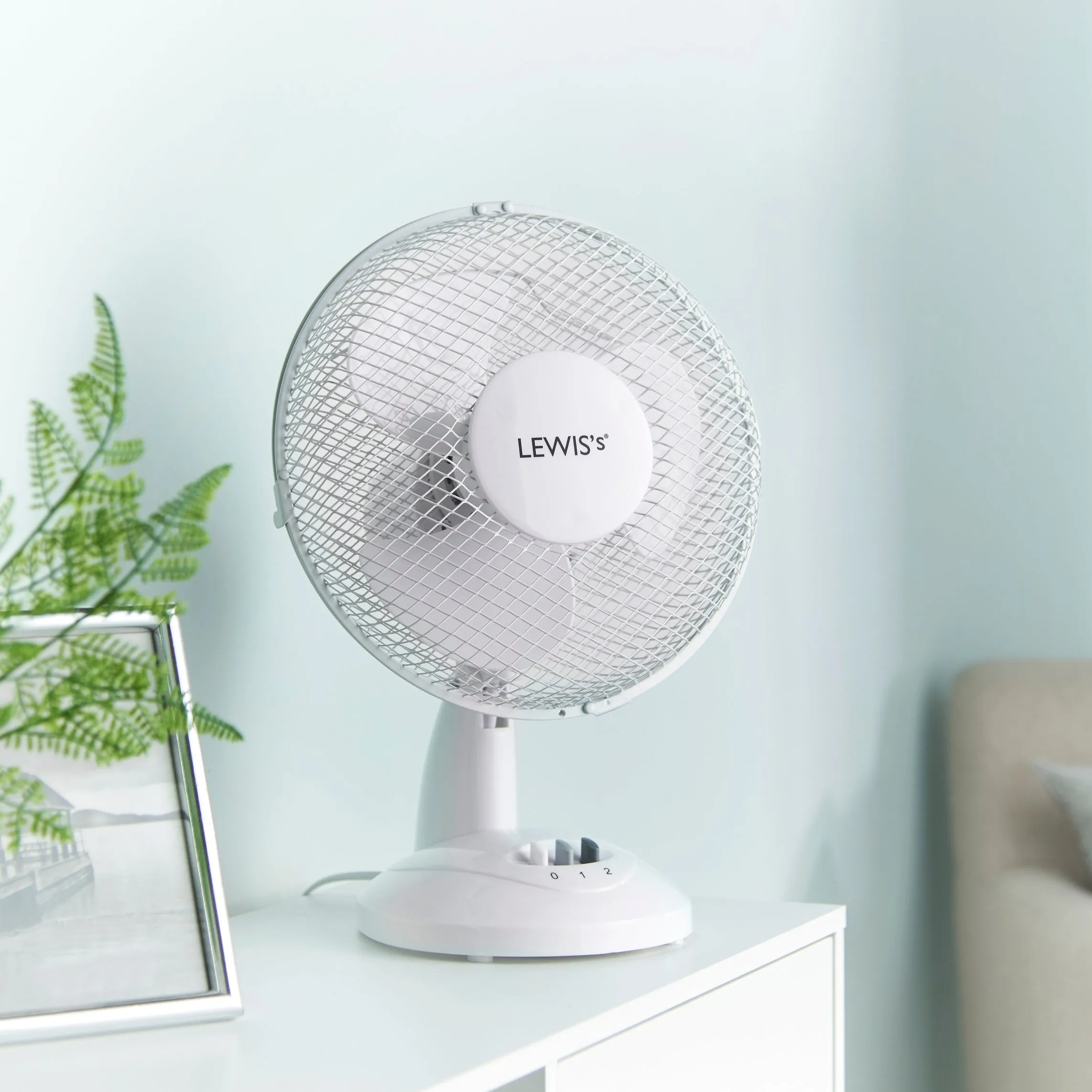 Lewis's 9 Inch Desk Fan - White