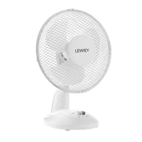 Lewis's 9 Inch Desk Fan - White