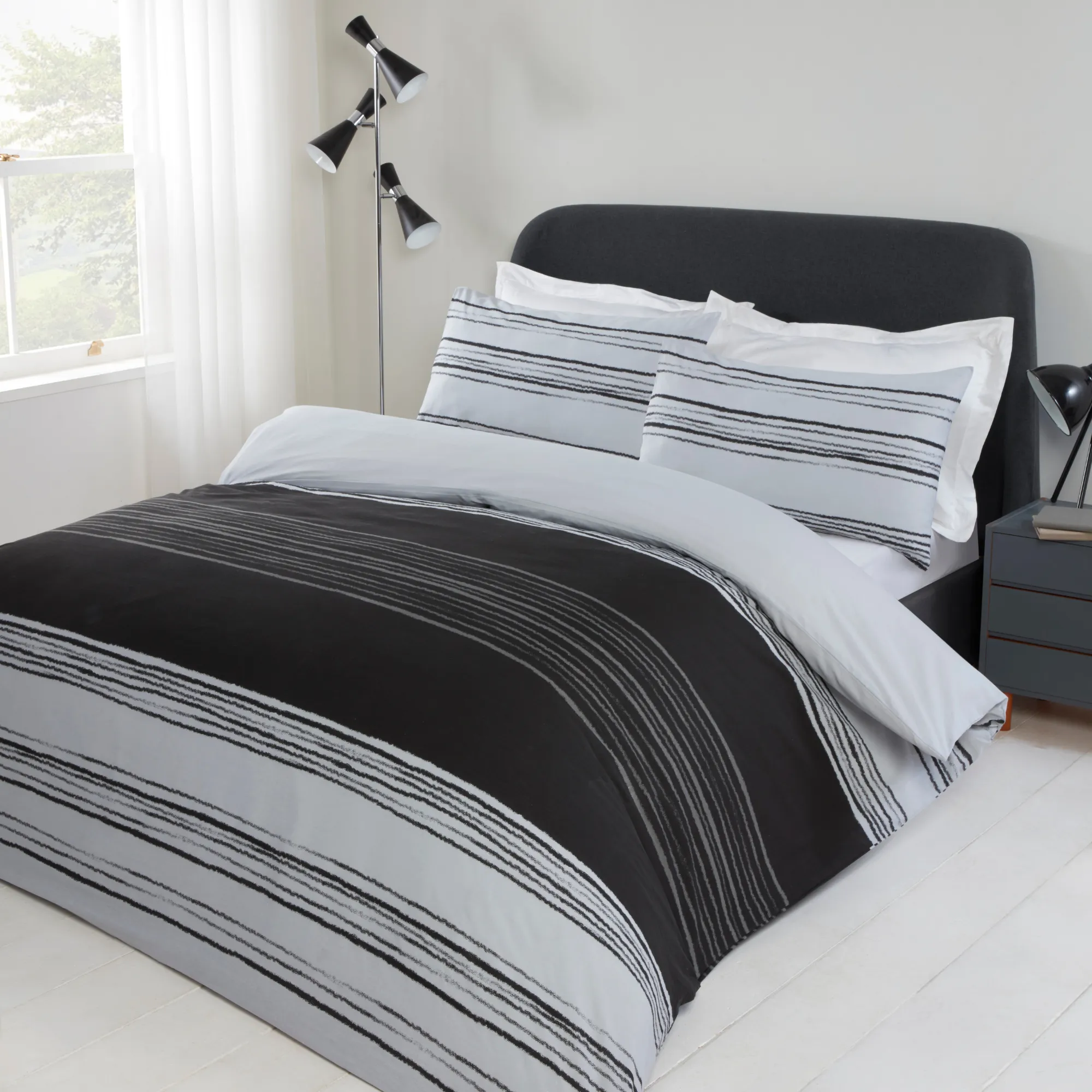 Lewis's Onyx Duvet Set - Grey