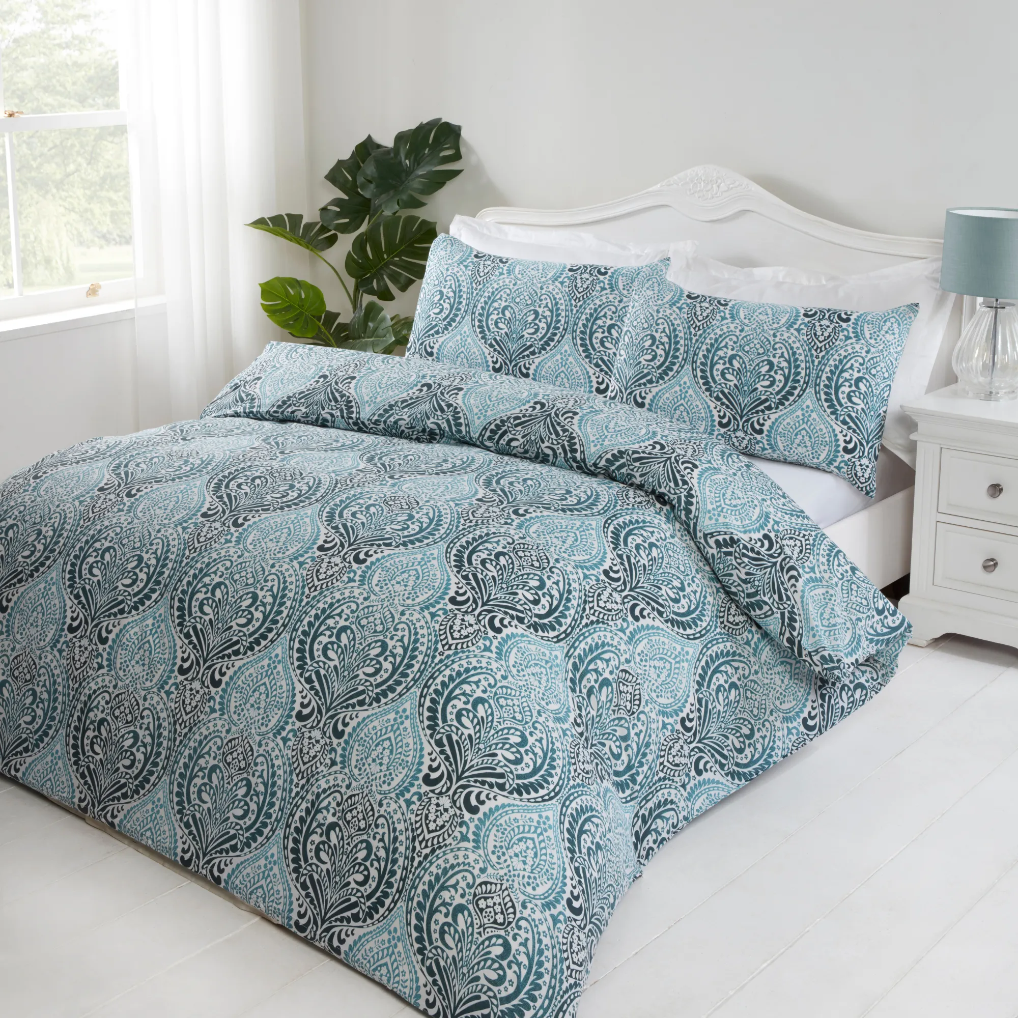 Lewis's Savoir Duvet Set - Blue