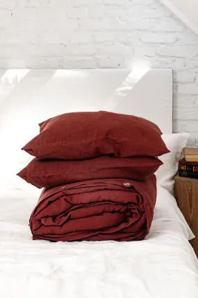 Linen Bedding Set Terracotta