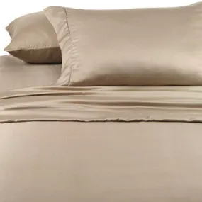 Luxury 1000 Thread Count 100% Egyptian Cotton Full  Sheet Set Solid In Taupe