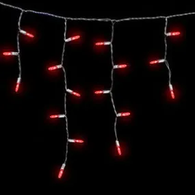 M5 LED Icicle Lights - 100 Count - Red - White Wire