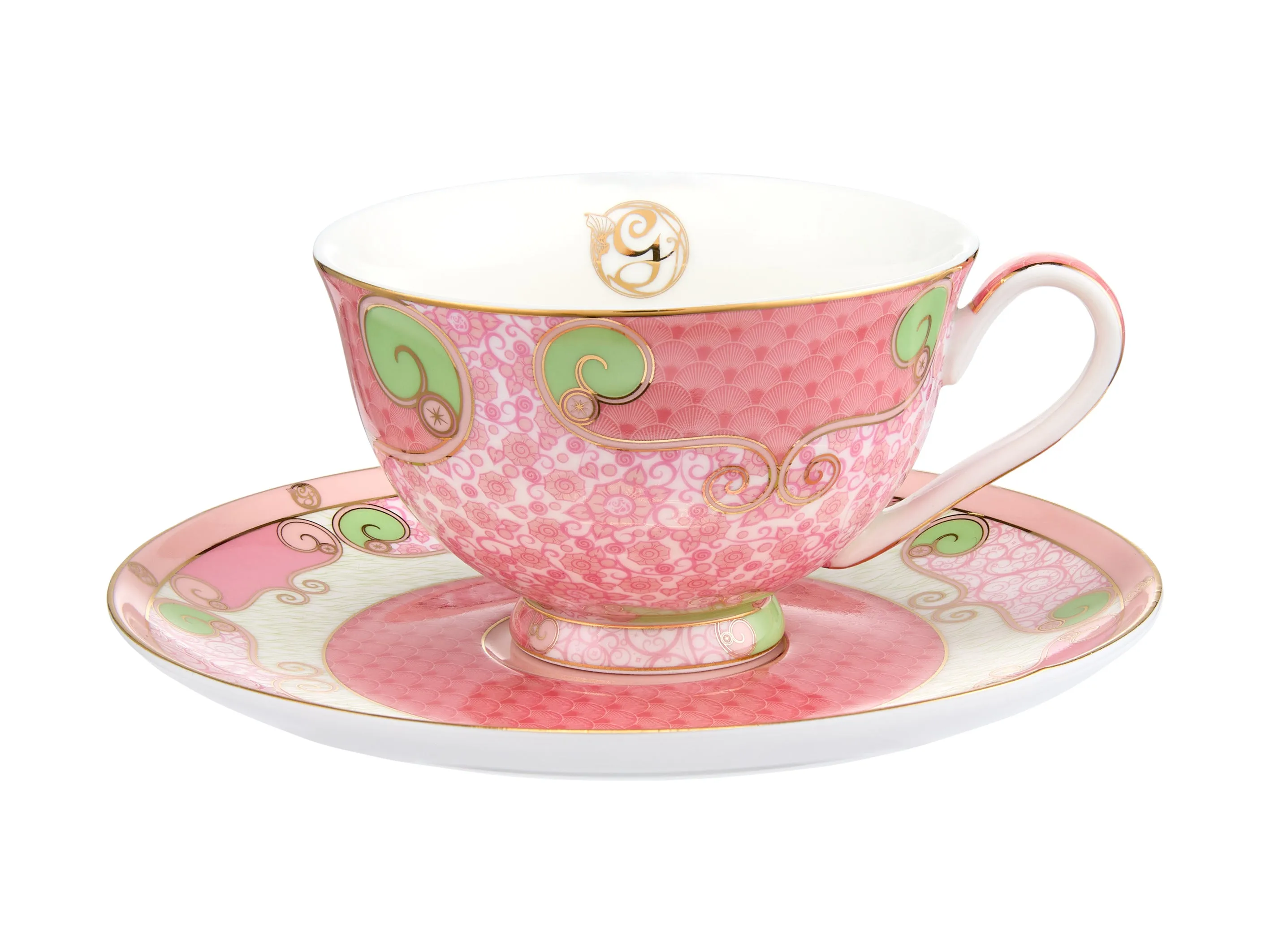 Maxwell & Williams Wicked Pink Goes Good With Green Footed Cup & Saucer 200ml - Glinda