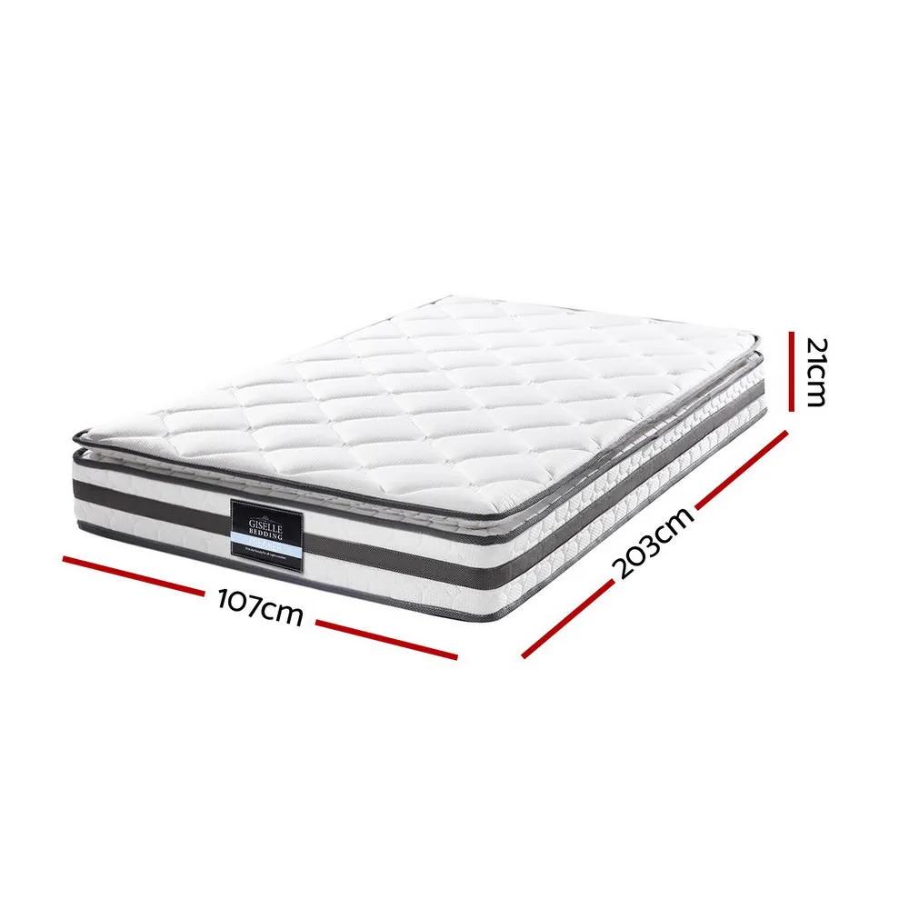 Medium-Firm 21cm Pillow Top King Single Mattress - Giselle Bedding