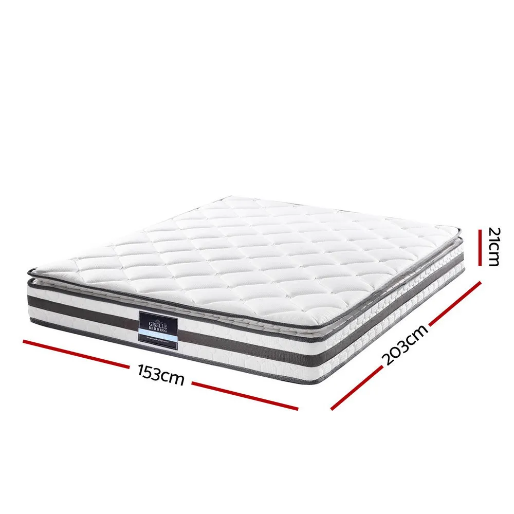 Medium-Firm 21cm Pillow Top Mattress Queen - Giselle Bedding