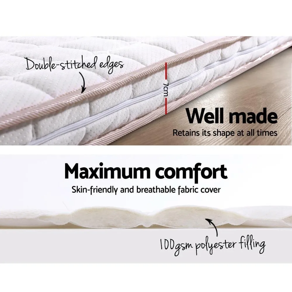 Memory Foam Mattress Topper Bed Underlay Cover King 7cm